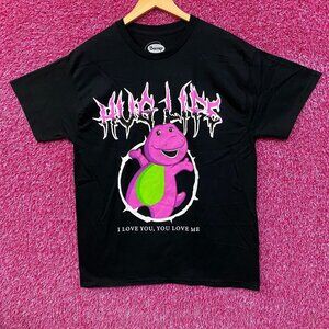 Barney the Dinosaur "Hug Life" Metal Graphic T-Shirt Large